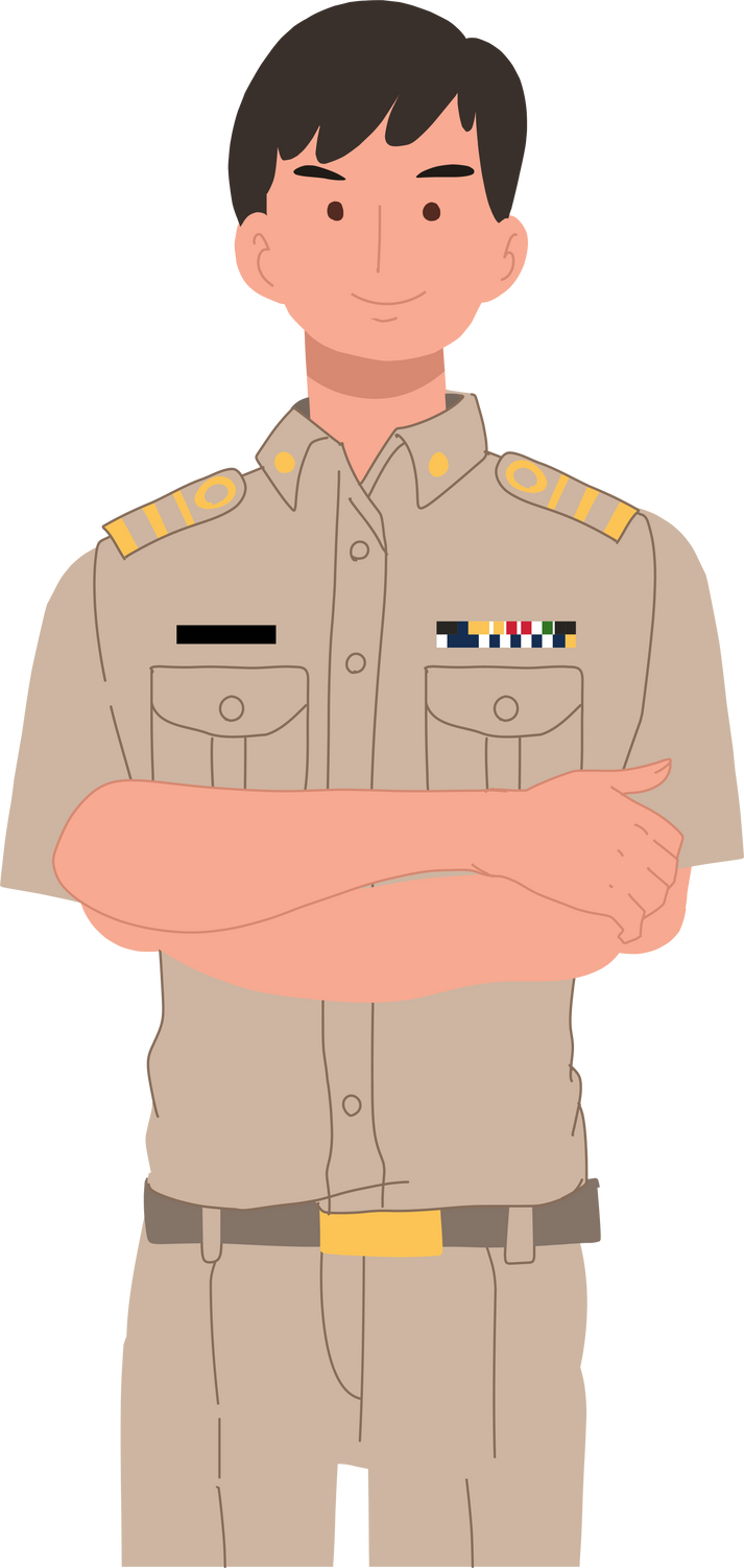Thai government officer, teacher. avatar of people in government job wearing government uniforms.